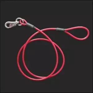 애견 국산 코팅 와이어 개줄 빨강 와야 리드줄 8mm