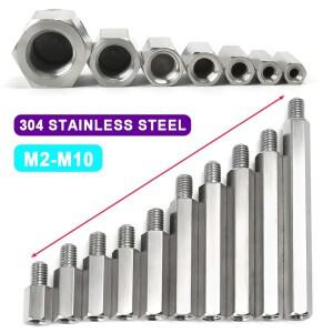 M2.5-M8 남성여성 헥사곤 기둥 304 스테인리스 스틸 마더보드 스탠드오프 육각형 보드 랙 간격 나사 볼트