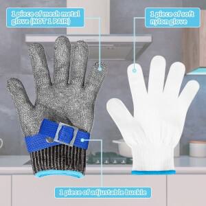 레벨 9 절단 방지 장갑 스테인레스 스틸 와이어 금속 메쉬 정육점 고기 굴 껍질 벗기기 및 용