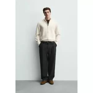 [ZARA] 자라 지퍼 니트 재킷 - 스크래치 화이트 3475913