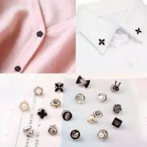 코사지 오픈 노출 방지 브로치 뱃지 패션 단추 10p 세트