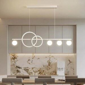 모던 샹들리에 유리 전등갓 B.리모컨 없음 룸 라인 램프 색상 장식 3가지 다이닝 거실