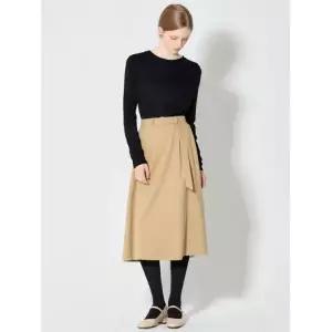 오조크 OZOC A라인 코튼 뒷밴딩 벨트 스커트 택가격 85000원