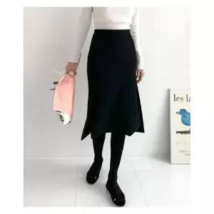 리피아 봄 가을 밴딩 트임 슬릿 H라인 에이치라인 미디 스커트 빅사이즈 스판