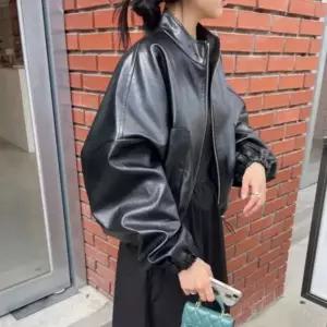 자켓 여자 스포티 레더 오버핏 데일리 라이더 벌룬_20361681_667501