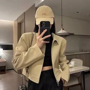 모던 베이지 여자 크롭 블루종 아우터 자켓_20362412_667501