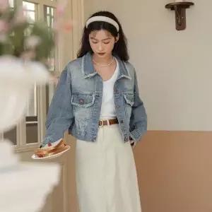 크롭 수술 빈티지 패션 포켓 청자켓_20361446_667501