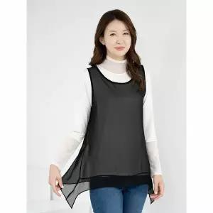 [하프클럽/모슬린]엄마옷 조끼 쉬폰 라운드 레이어드 MQG126599 마담 미시 중