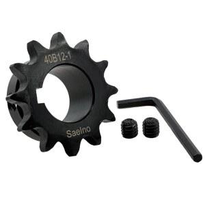 Saelno #40 롤러 체인 스프로킷 타입 B 1인치 보어 12 톱니, 경화된 방청 1045 스틸 드라이브 40B12-1