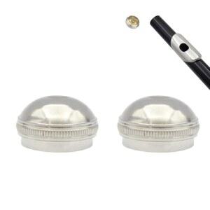 CCeCCe 2팩 C 플루트 헤드 크라운 교체 부품 니켈 은 도금 조인트 나사 커버 엔드 캡 마우스피스 코르크 플러그 16개 키 폐쇄 홀 오케스트라