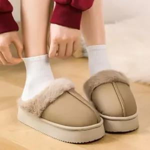여성 겨울 퍼 털 부드러운 방한 실내화 방수 슬리퍼 겨울슬리퍼 퍼슬리퍼