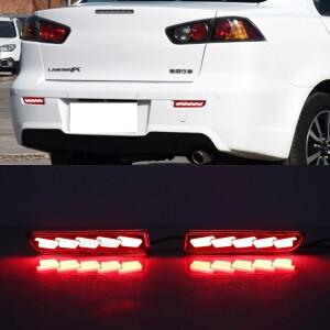 Lancer EVO 2008- 에볼루션 X CZ4A 아웃 랜더 스포츠 RVR ASX 용 후면 범퍼 리플렉터 테일 브레이크 라이