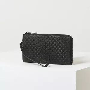 닥스 DBWA5F360BK25FW지퍼장지갑핸드폰수납LOUIS루이스 블랙 수입가죽 루이스 엠보 DD 패턴 DMN167 LWO337