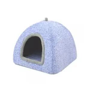 [반려] 강아지 삼각 하우스 블루 대형 1P 고양이 쿠션 숨숨집