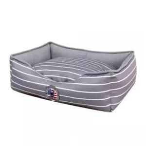 [반려] 강아지 사각 줄무늬 쿠션 그레이 대형 1P 고양이 방석