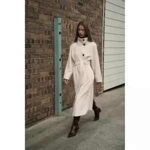 [국내배송] 자라 ZARA 울 하이넥 롱 코트 - 베이지 956916