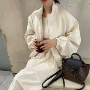 스포티 데일리 여자 오버핏 레더 라이더 벌룬 자켓_20362063_667501