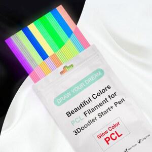 크레트럼 글로우 인 더 다크 3D 두들러 펜 리필 시작용 + 2.5mm PCL 필라멘트 팩 10가지 색상 각 10개씩 총 100개만 펜에 맞습니다