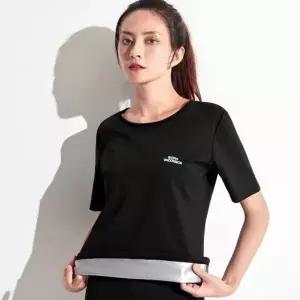 여자 블랙 땀복 반팔 티셔츠 트레이닝 헬스복 상의_20386876_667501