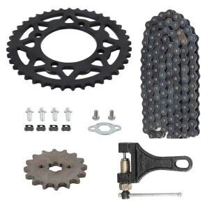 Relibupdater 420 체인 41 투스 리어 스프로켓 76mm 전면 16 17mm, 브레이커 포함 중국산 50 70 90 110 125cc SSR CRF50 CRF70 XR50 미니 자전거 ATV Go 카트 타오토 쿨스터 피트 더트 바이크