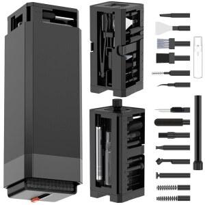 브러시가 포함된 VICHYIE 키보드 청소 키트, 컴퓨터 노트북 휴대폰 도구, 이어버드용 다기능 휴대폰, PC, 화면, 카메라 렌즈, 전자 기기(블랙)