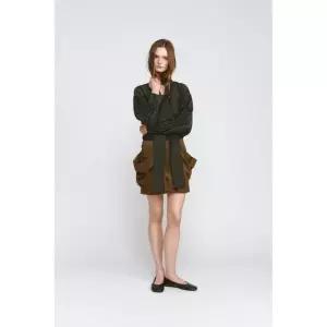 [국내배송] 자라 ZARA ZW 컬렉션 새틴 리본 셔츠 - 초록 956972