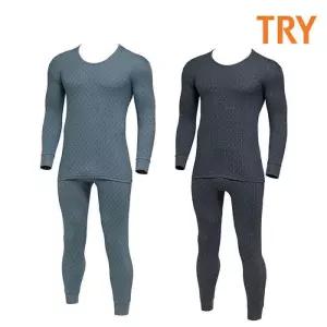 TRY 노빌리티 날염 남성 상하 양면내복세트 남자내의 23449651A 949381