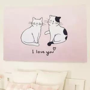 예쁜그림 인테리어 패브릭 그림 고양이 가림막 S