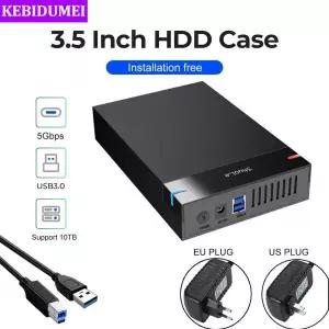 2.5/3.5 인치 HDD 케이스 USB3.0 하드 드라이브 인클로저 SATA to USB 3.0 외장형 리더 PC 노트북 용 10TB