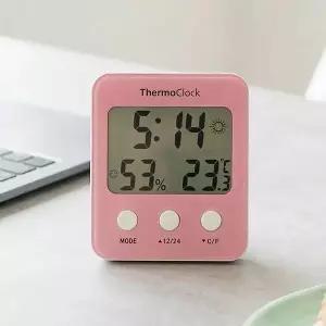 히키스 온습도계 디지털 LCD 벽걸이 사무실 아기방 타이머