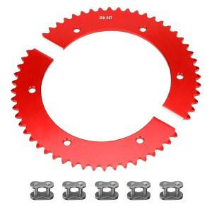 YOXUFA #35 체인 스플릿 스프로켓 56 이빨, 프레데터 196cc 212cc 97cc 콜먼 CT100U CT200U BT200X 바하 트레일마스터 MB200 두들버그 모토복스 미니 자전거 고 카트 파워스포츠 부품