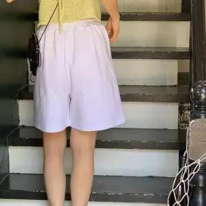 [신상오픈런]여성 여름 와이드 면 반바지 끈밴딩 앞포켓 4부츄리닝 (35830235)