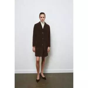 [국내배송] 자라 ZARA ZW 컬렉션 limited edition 100% 스웨이드 코트 - 다크 브라운 957014