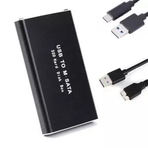 mSATA to USB 3.1 3.0 SSD 케이스 인클로저 미니 SATA 어댑터 30x50 HD 하드 디스크용 외부 솔리드 스테이