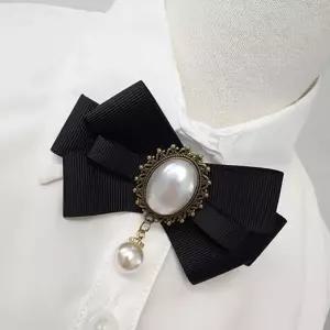리본 큐빅 뱃지 넥타이 진주 브로치 여성