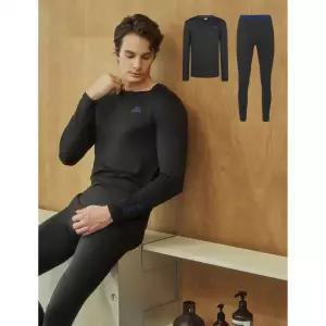 라이브특가 카파 남성 플랫봉제 기모 웜웨어 상하의 2종세트 블랙 949260