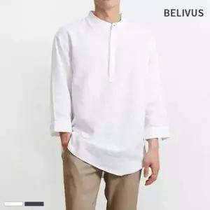 빌리버스 남자 여름 린넨 셔츠 BDT189 무지 일반 7부_20479435_667501