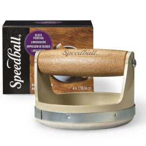 스피드볼 블록 프린팅 바렌 - 편안한 나무 손잡이, 미국산 4인치(4139)