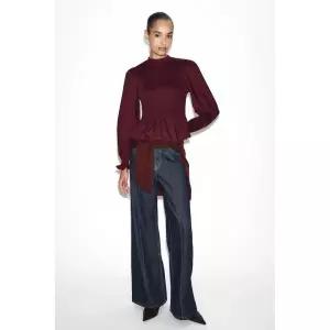 [국내배송] 자라 ZARA 허니콤 셔츠 - 버건디 957048