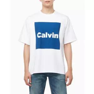 켈빈클라인 Calvin Klein Jeans 남성 캘빈 박스로고 반팔 티셔츠(4RD813G) 414864