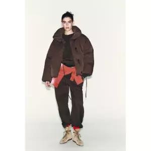 [국내배송] 자라 ZARA WATER AND WIND PROTECTION 숏 패딩 아노락 - 다크 브라운 957070