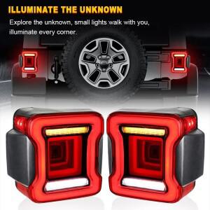 Wrangler JK 2007- DRL 터널 에디션 자동차 LED 미등 브레이크 라이트 역방향 주간 주행 조명 후면 Taiig