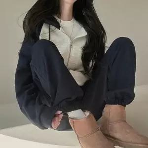 여자 블랙 심플 데일리 후드 조거 셋업 트레이닝세트_20433607_667501