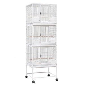 대형 새장 3단 앵무새 조립식 이동장 이중층 접이식 패키지 연철 흰색 빌라 표준 바퀴