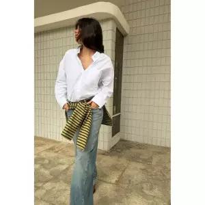 [국내배송] 자라 ZARA 포켓 포플린 셔츠 - 화이트 957106