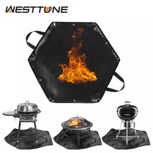 WESTTUNE 야외 방화 매트 유리 섬유 방염 단열 캠핑 바베큐 피크닉 난연 패드