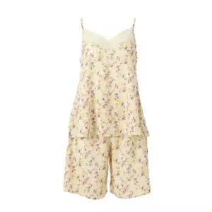 (VDW5026/VHS5026)여성 모달 직조 꽃나염 레이스 데이웨어 슬립웨어 끈 나시세트