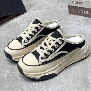 슬리퍼화 스니커즈 통굽 여성 운동화 여자캔버스화 이쁜신발