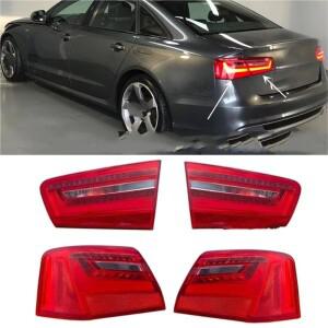 아우디 호환 A6 C7 2012- LED 후미등 브레이크 램프 테일 어셈블리 전구 포함 4GD945093