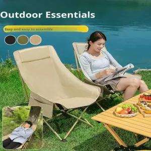 야외 문 의자 높은 등받이 초경량 접이식 휴대용 캠핑 비치 라운지 장비 액세서리